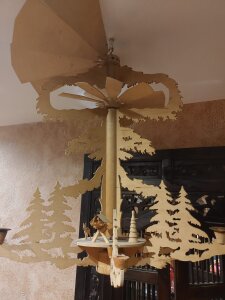Hängepyramide Weihnachtspyramide groß 60cm Deckenpyramide Erzgebirge unvollständig