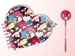 Sanrio Heart Diary & Pen Geschenk-Set Hello Kitty Friends Multicolour