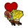 SpongeBob Schwammkopf Bobble Ansteck-Pin Spongebob Heart 5 cm
