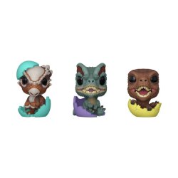 Jurassic Park Pocket POP! Vinyl Figuren Easter Egg 3-Pack Dinos 4 cm