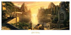Herr der Ringe Kunstdruck The Grey Havens 59 x 30 cm