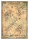 Der Hobbit Kunstdruck New Zealand Map of Middle Earth 50...