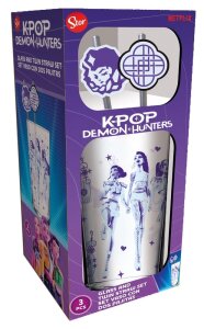 KPop Demon Hunters Glas Tumbler mit Trinkhalmen 485 ml
