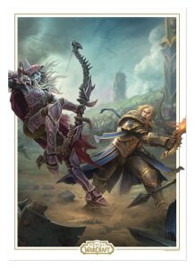 World of Warcraft Kunstdruck Sylvanas vs Anduin Wrynn Limited Edition 42 x 30 cm