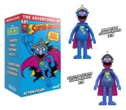 Sesamstraße ReAction Actionfigur Super Grover (W/Chase)