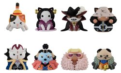 One Piece Mega Cat Project Nyan Piece Nyan! Luffy & the Seven Warlords of the Sea Minifiguren 3 cm Blind Box Display (8) (Repeat)