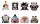 One Piece Mega Cat Project Nyan Piece Nyan! Luffy & the Seven Warlords of the Sea Minifiguren 3 cm Blind Box Display (8) (Repeat)