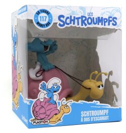 Die Schlümpfe: Spardose Smurf on a Snails Back 19 cm