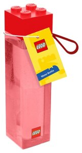 Lego Kunststoff Trinkflasche Roter Baustein
