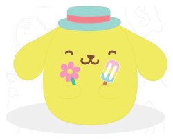 Sanrio Squishmallow Plüschfigur Hello Kitty and Friends Seize the Moment Pompompurin Popsicle 20 cm
