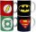 DC Comics Keramik Mini-Kaffeetassen Logos 8 cm Set (4)