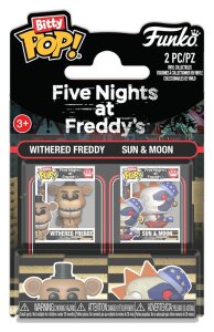 Five Nights at Freddys Bitty POP! Vinyl Figuren 2er-Pack Withered Freddy & Sun & Moon 2 cm