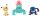 Pokémon Battle Figure Actionfiguren 3er-Pack Mimigma, Porygon & Glibunkel