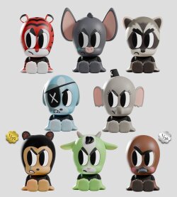 Tiny Shiny Hiney Peakers Minifiguren S2 Badasses 7 cm Blind Box Display (6)