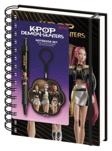 KPop Demon Hunters Notizbuch mit Stift & Anhänger Golden Display (10)