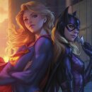 DC Comics Kunstdruck Supergirl & Batgirl 61 x 46 cm -...