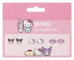 Sanrio Ohrstecker-Set Hello Kitty, Kuromi und My Melody