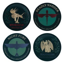 How to Train Your Dragon Untersetzer 4-Pack Dragon Printed Metal