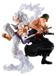 One Piece Wallstar PVC Figuren 2er-Pack Monkey D. Ruffy Gear Fifth & Roronoa Zoro (with gift) 10 cm