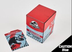 Jurassic Park TCG Deck Case Caution Blue 10 cm