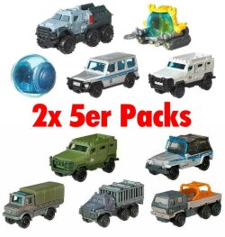 Jurassic World 2 Matchbox Die-Cast Auto Fahrzeug Gyrosphere 10er 2x 5er Pack