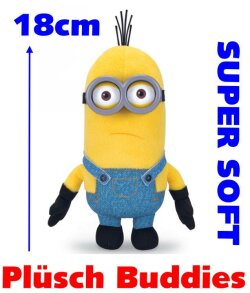 Minions Minion Kevin Plüsch Figur MINI 18cm Premium Buddies Gummi Brille