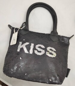 Depesche Trend LOVE Damen Bag Handtasche Streichpaillette schwarz Kiss