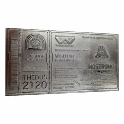 Alien Replik Nostromo Ticket Limited Geschenk-Box Karte versilbert