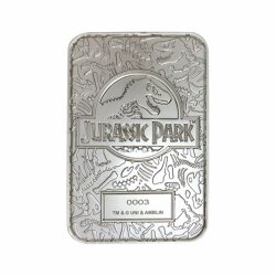 Jurassic Park Replik Entrance Gates Tor Ticket Karte versilbert Universal Studios