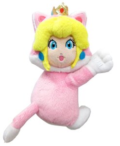 Super Mario Magnet Plüschfigur Katzen-Peach 19 cm