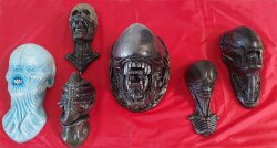 Alien Kopf Bust Büste Wand Figur Statue Life Size Aussteller