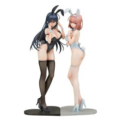 Ikomochi Original Character Statuen 1/6 Black Bunny Aoi & White Bunny Natsume 30 - 31 cm