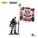 Warhammer 40k Actionfigur 1/18 Astra Militarum Cadian Command Squad Veteran with Regimental Standard 12 cm