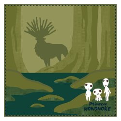 Studio Ghibli Mini-Handtuch Prinzessin Mononoke Shadow of the Deer God 25 x 25 cm