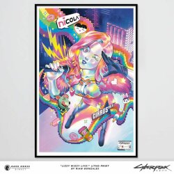 Cyberpunk 2077 Kunstdruck Lizzy Wizzy Live! Limited Edition 60 x 90 cm