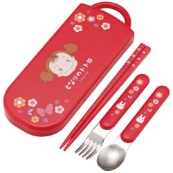 Mein Nachbar Totoro Essstäbchen & Löffel & Gabel Set Mei Red