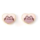 Pusheen Stud Ohrringe Pink and Gold Heart