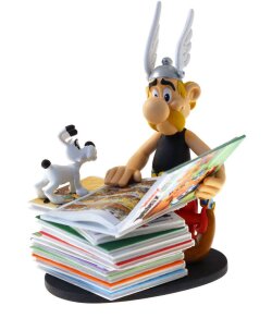 Asterix Collectoys Statue Asterix mit Bücherstapel 2nd Edition 23 cm