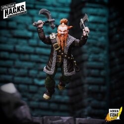 Vitruvian H.A.C.K.S. Actionfigur Dwarf Mercenary Grimgrom