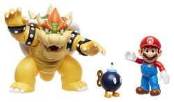World of Nintendo Actionfiguren 3er-Pack Mario vs. Bowser Lava Battle