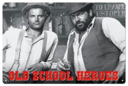 Bud Spencer & Terence Hill Blechschild Old School Heroes 20 x 30 cm