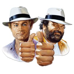 Bud Spencer & Terence Hill 3D Blechschild Hill + Spencer 45 x 45 cm