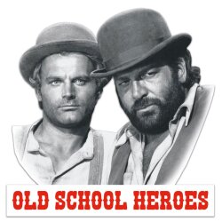 Bud Spencer & Terence Hill 3D Blechschild Old School Heroes 45 x 45 cm