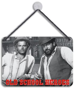 Bud Spencer & Terence Hill Blechschild Old School Heroes 16,5 x 11,5 cm