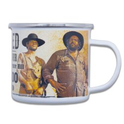 Bud Spencer & Terence Hill Emaille Tasse Wanted