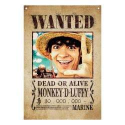 One Piece Wandbehang Luffy Wanted 120 x 85 cm