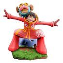 One Piece Petitrama PVC Mini-Statue Logbox Re Birth Egghead 4er-Set 9 cm
