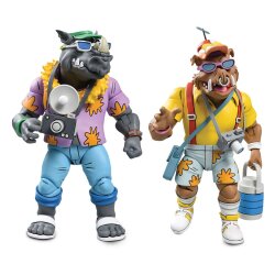 Teenage Mutant Ninja Turtles (Cartoon 1980) Actionfiguren 2er-Pack Vacation Bebop and Rocksteady 18 cm