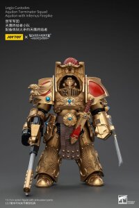 Warhammer The Horus Heresy Actionfigur 1/18 Legio Custodes Aquilon Terminator Squad Aquilon with Infernus Firepike 14 cm