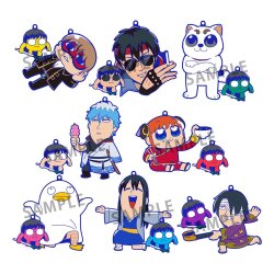 Gintama x Okawabukubu Rubber Mascot Buddycolle Gummi-Anhänger Gintama Oshanti 7 cm Sortiment (8)